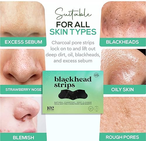 Miniatura 5 de LivaClean (50 + 102 unidades) Parches hidrocoloides grandes para el acné y removedor de puntos negros, para puntos de poros, nariz, cara, parche