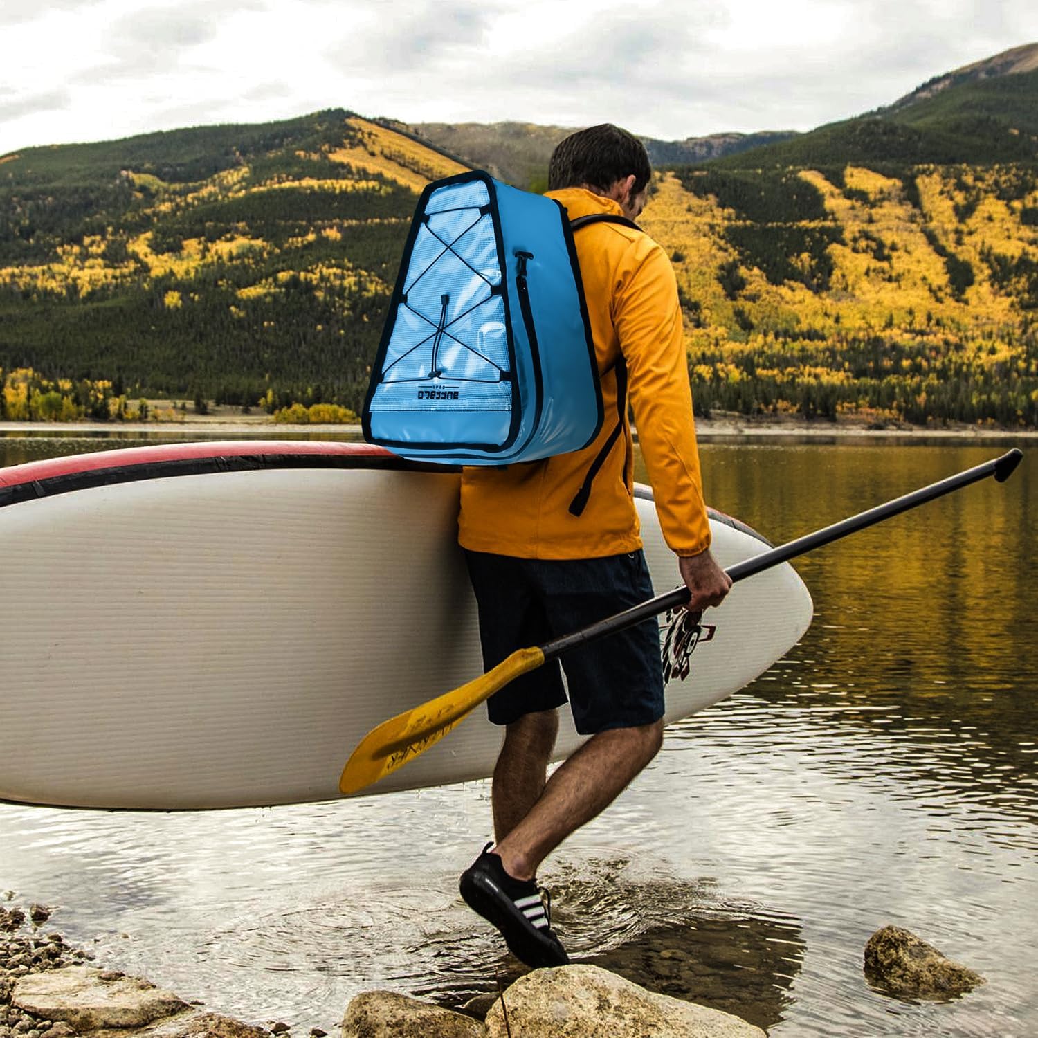 Borsa Termica In Neoprene Per Bottiglia D'acqua, Con Tracolla In Paracord E Due Tasche, Per Escursionismo E Viaggi (capacità 470-1134 Ml)