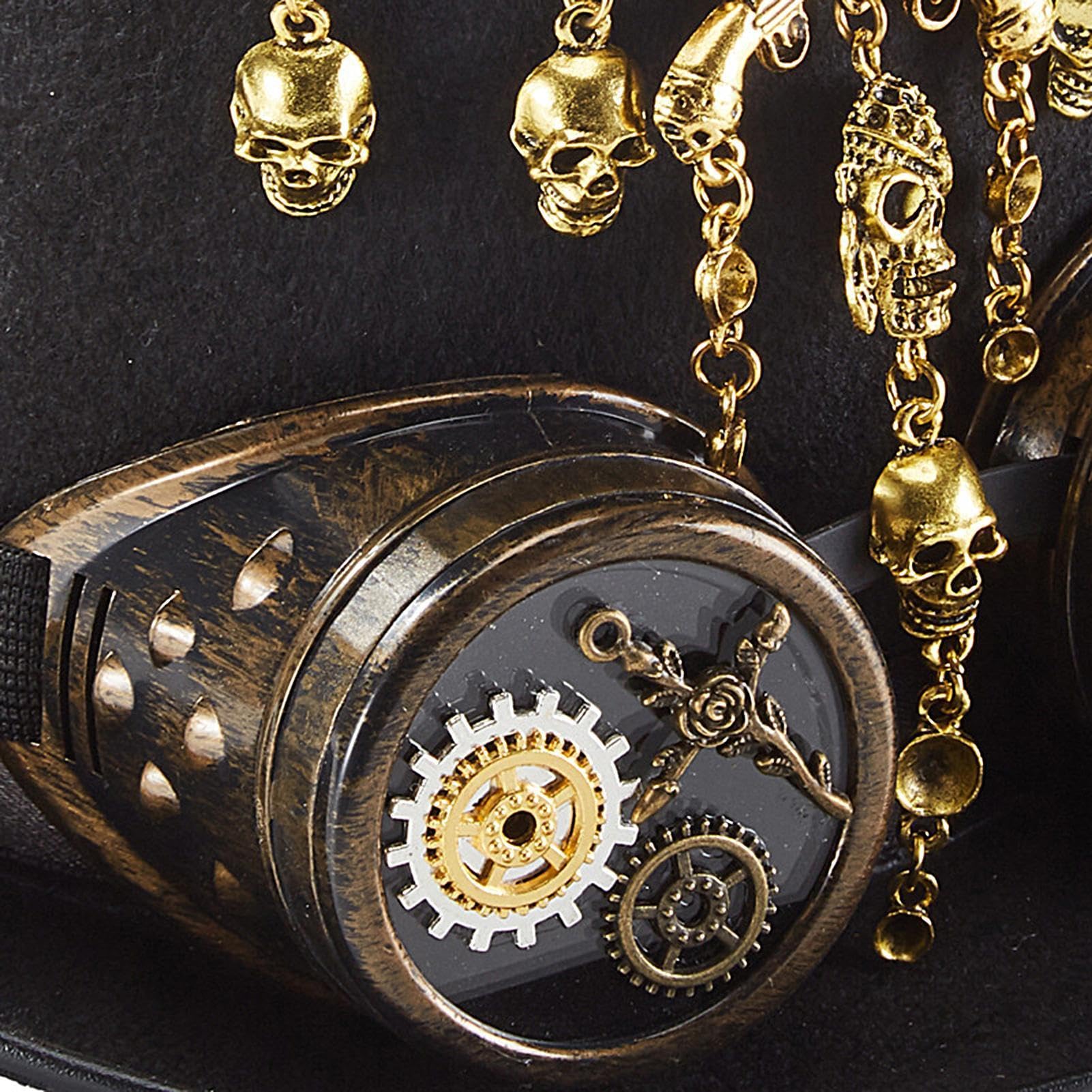 Generico Steampunk Cappello a Cilindro cosplay vintage con occhiali