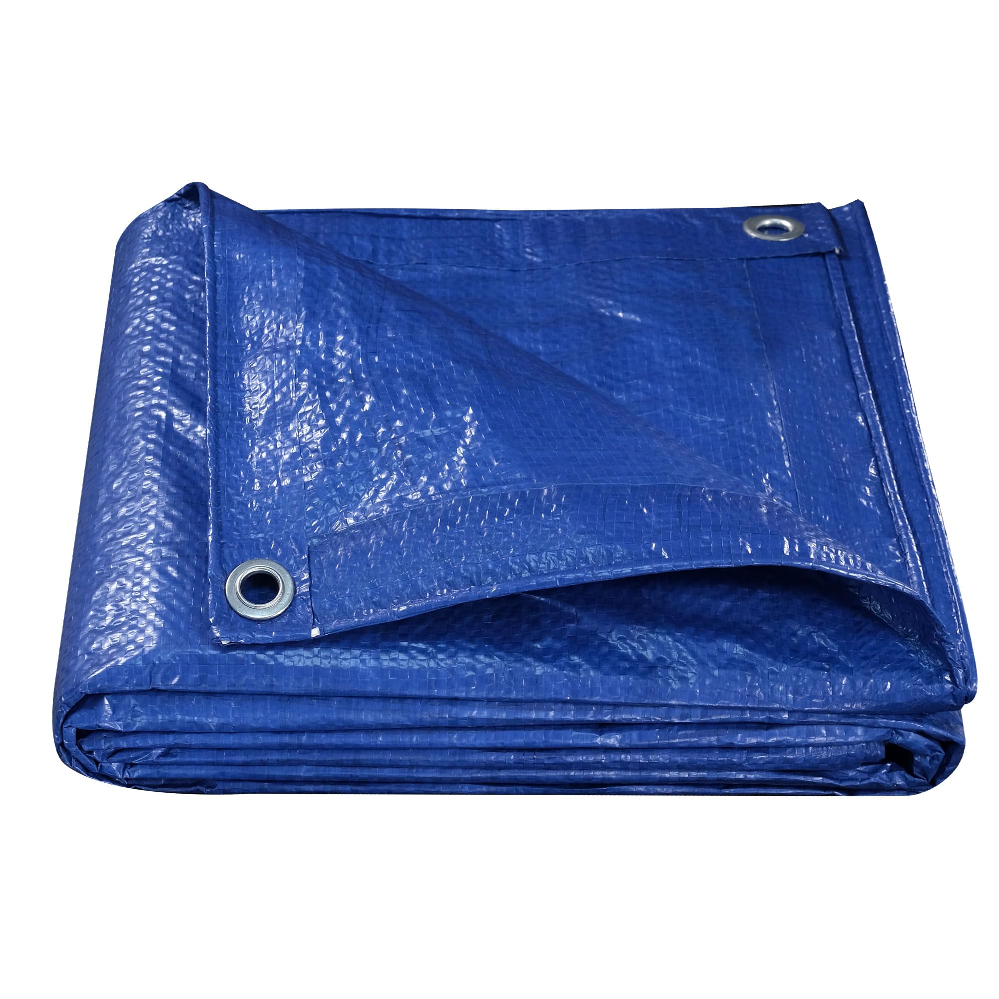 Telone Impermeabile 70g/mq - Telo con Occhielli in Alluminio - Antistrappo per Esterno, Piscina Fuori Terra, Giardino e Campeggio - Copertura Multiuso Blu 2,4x4,8m