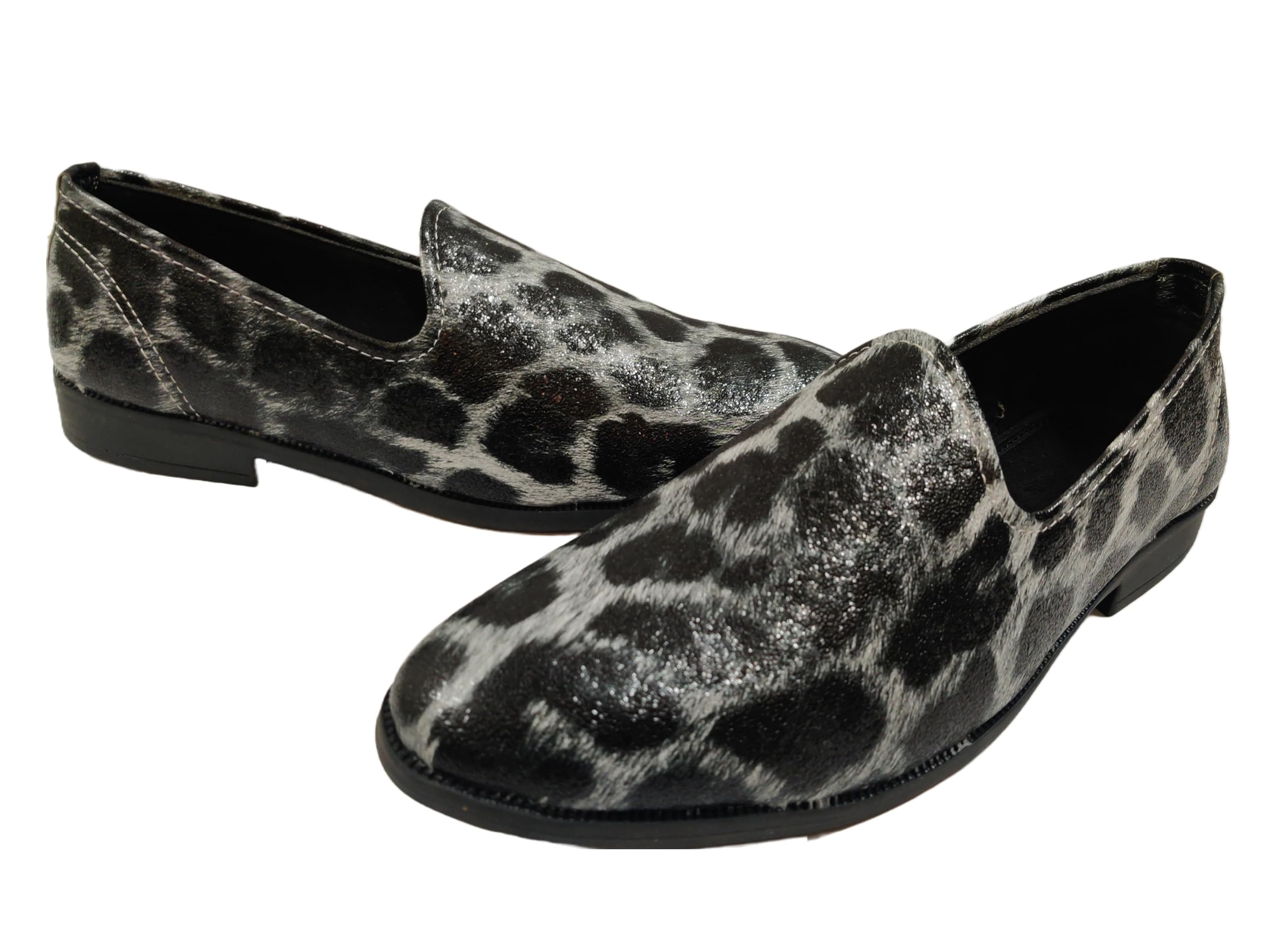 VELOUR INDIA Cheetah Inspired Textured Slipon Loafer Shoes for Men (9) White 4