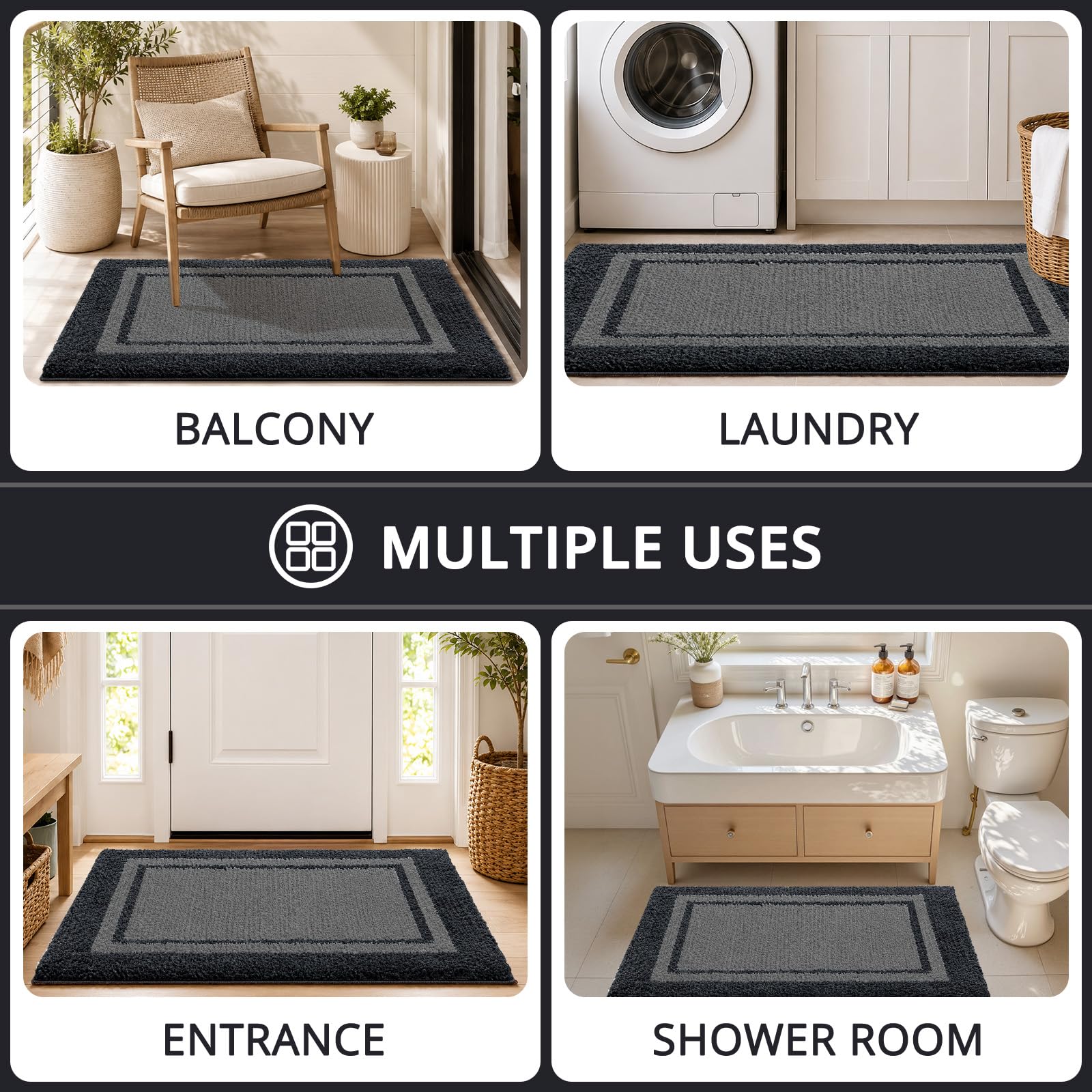 EDIEMNS Dirt Trapping Indoor Front Door Mat Entry Rug 24" x 36" Graymist — Amazon image 8