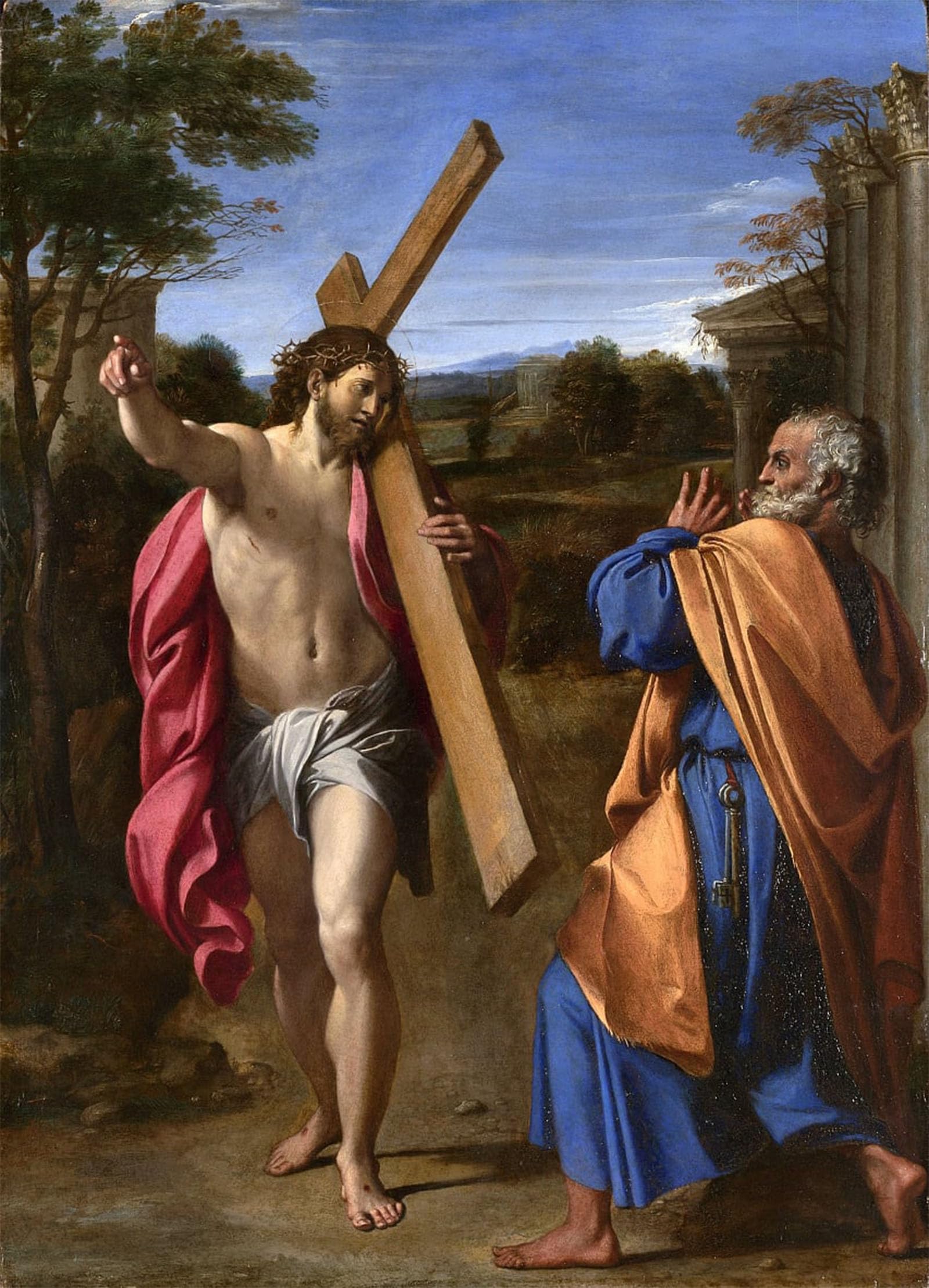 Impression toile Domine Quo Vadis Carracci affiche art classique musée en haute définition
