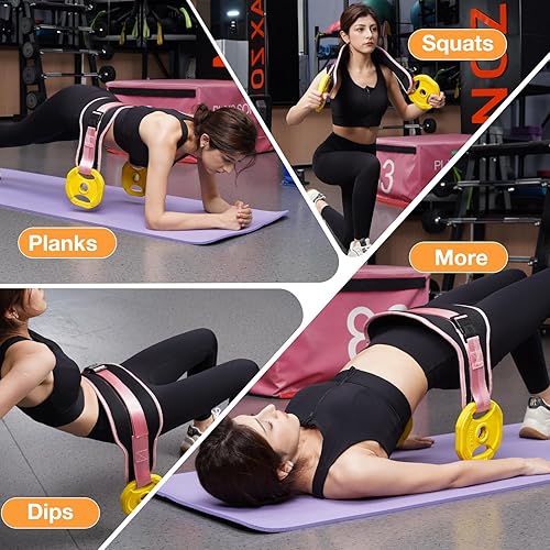 Miniatura 4 de Cinturón de empuje de cadera para mancuernas, pesas rusas, platos, cinturón de glúteos de alta calidad para mujereshombres, banda de empuje de