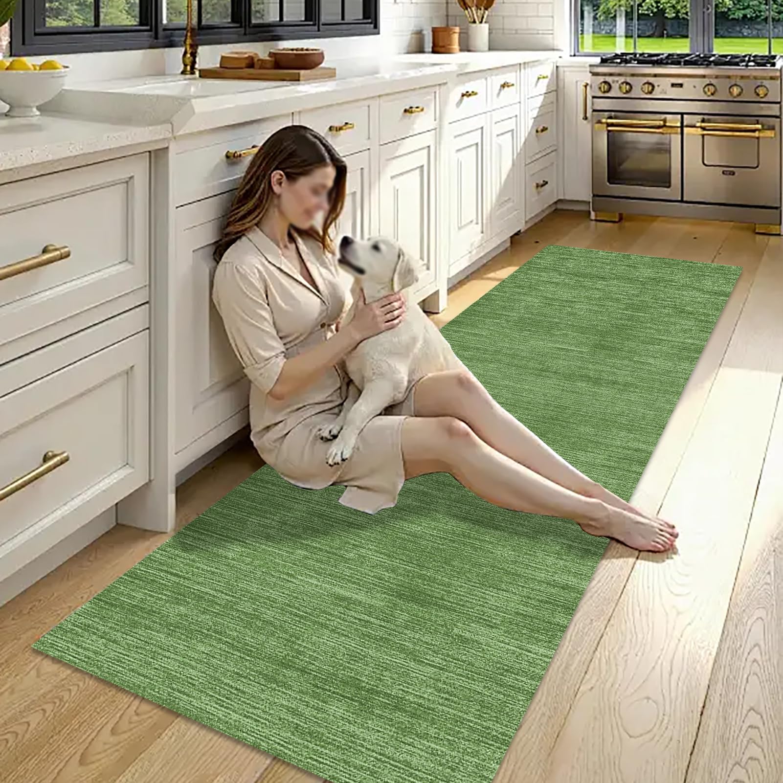 Tappetino da Corridoio Tappeti da Cucina 110 x 240 cm Verde Tappeto Passatoia Cucina Lavabile Antiscivolo Zerbino Ingresso Tappeto Corridoio Lungo per Salotto Camera da Letto Ingresso Interno