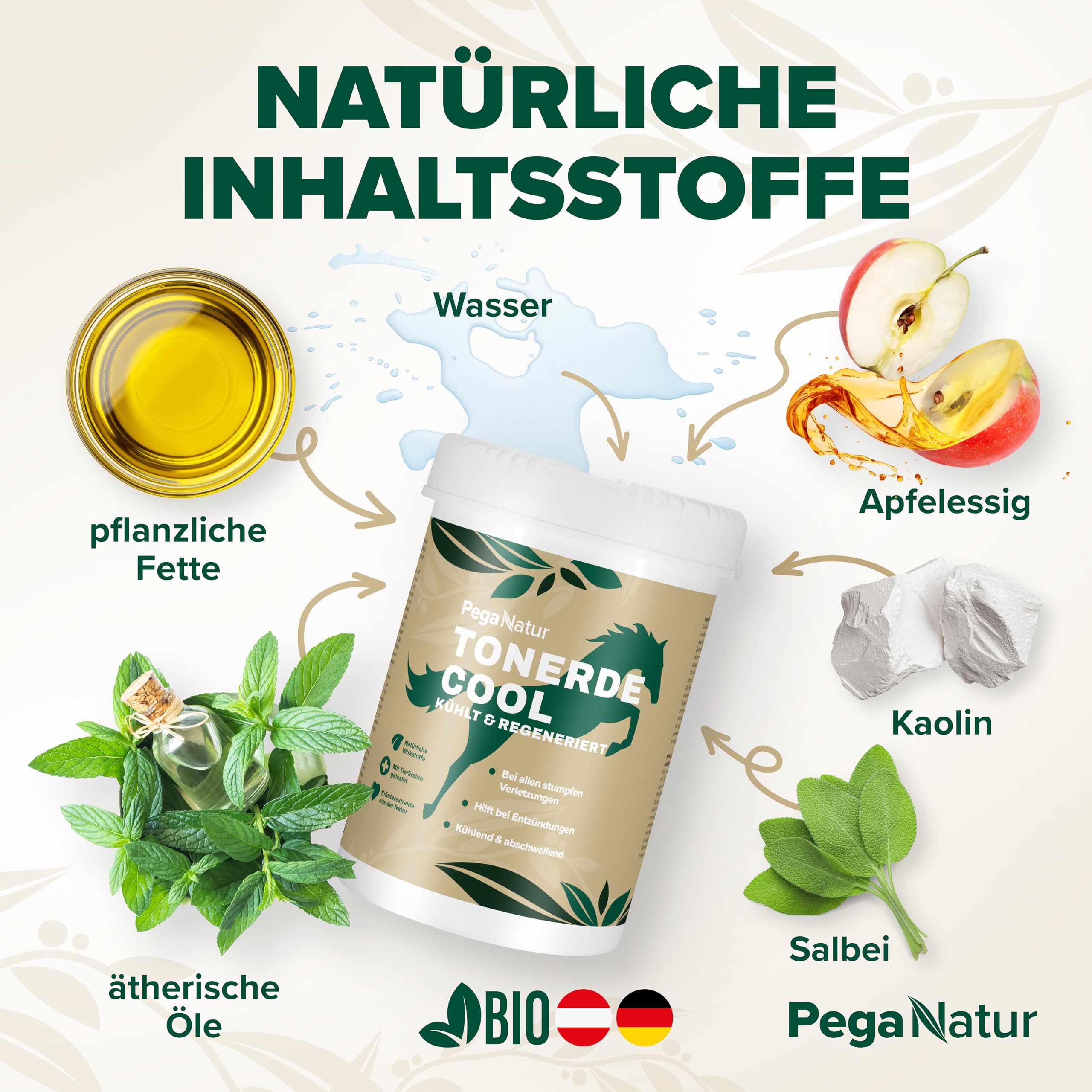 Cool Essigsaure Tonerde [wohltuend & kühlend] 2,5kg Pferdesalbe mit ätherische Öle hilft bei Regeneration, Entspannung, Bänder, Gelenke, Muskel & Muskelkater bei Pferde Pferdebalsam Heilerde