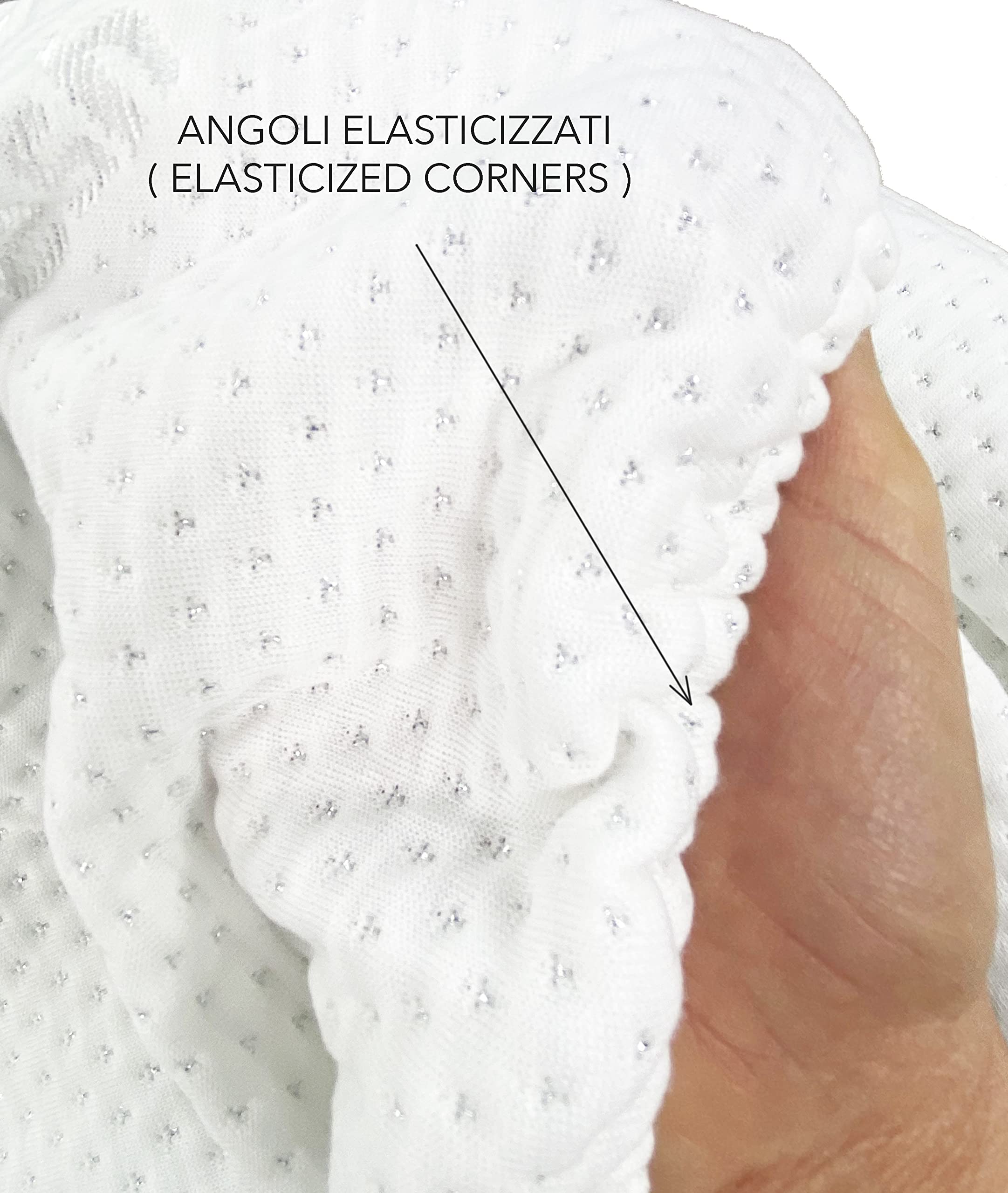Protège-matelas en fibre d'argent, fabriqué en Italie, pour lit 2 places