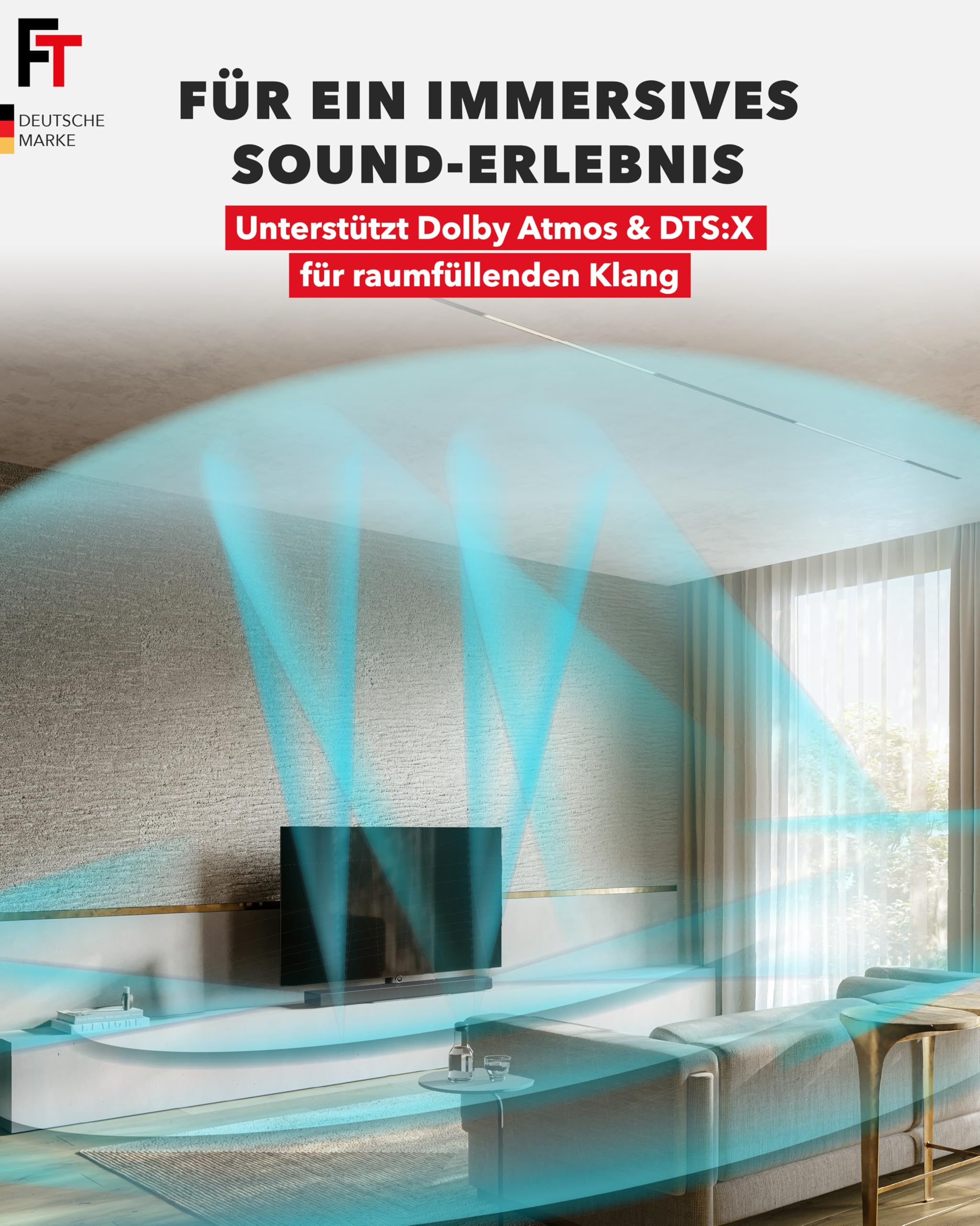 FeinTech AX310 HDMI 2.1 Audio Extractor für eARC-Soundbar - Unterstützt 8K 60Hz, 4K 120Hz, VRR, ALLM, Dolby Atmos, DTS - Audio Splitter für Soundsysteme mit eARC und ARC (1 Input)