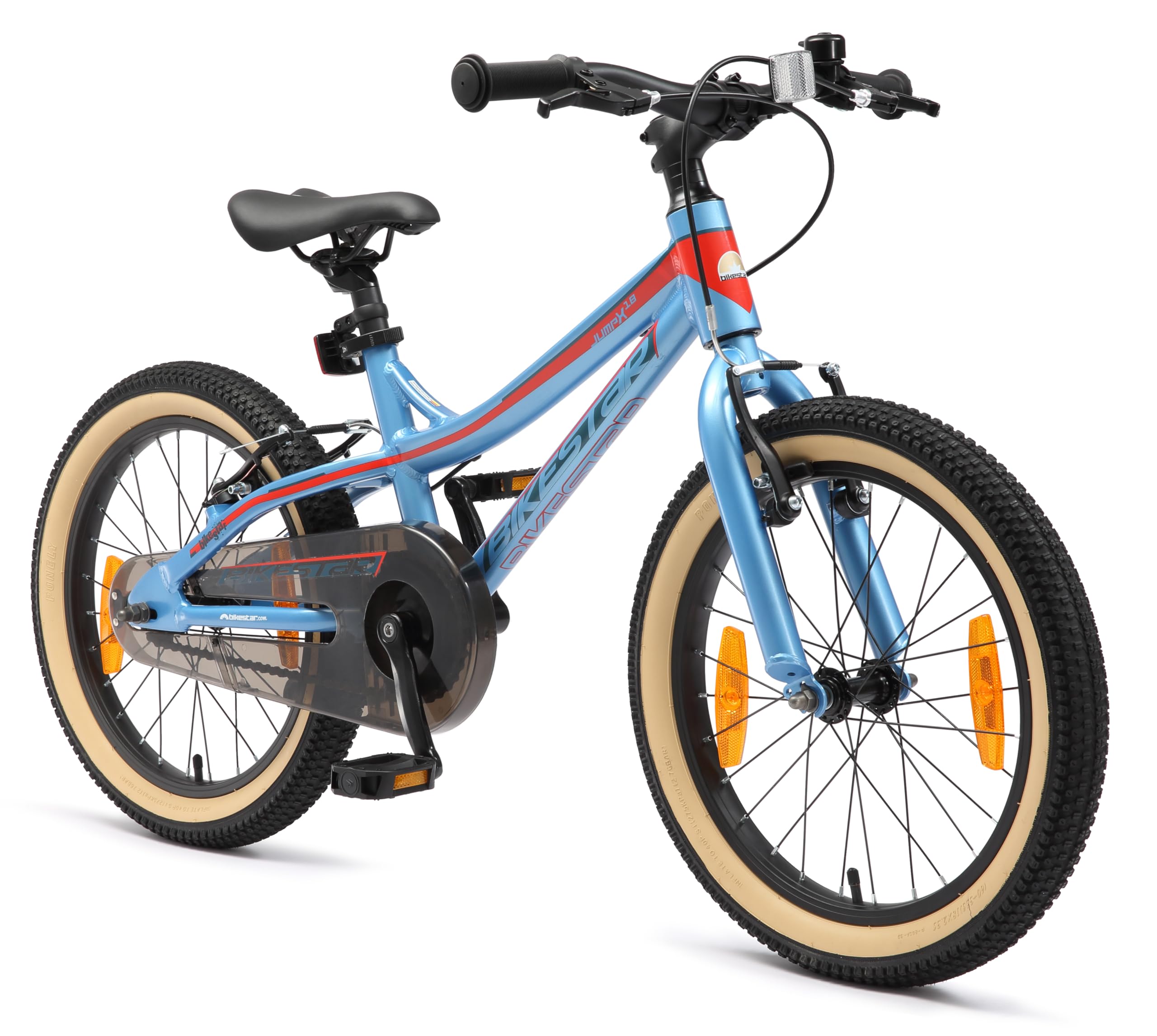 BIKESTAR Kinder Aluminium-Mountainbike 18 Zoll mit V-Bremse – Blau, für Kinder ab 5 Jahren