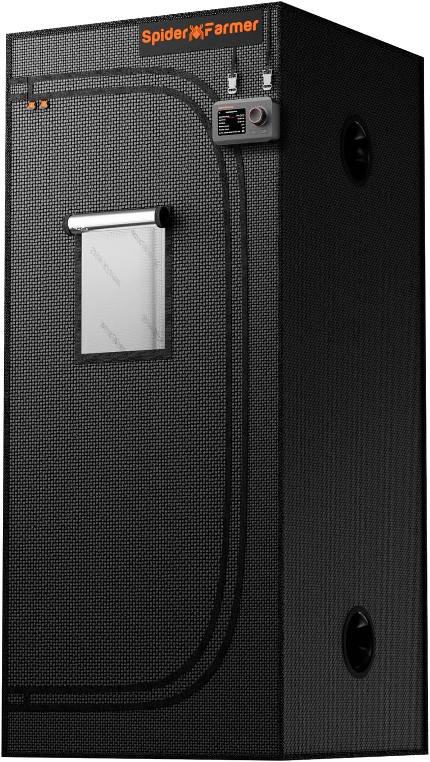 2.3x2.3x5.2 Pro-Grade Grow Tent, 28"x28"x63", with Observation Window and Floor Tray, 1680D Thicken Mylar Canvas Hydroponic Grow Tent, 2x2 for Indoor Growing for SF1000/SF600 | Controller Landyard, Observation Window, 1680D Canvas, Removable Floor Tray, 2x2 for SF1000 SE1500 G1500