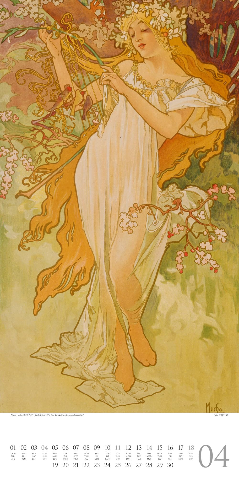 Alfons Mucha Kalender 2027: Geschmackvoller Kunst-Kalender im schlanken Hochformat (33x66 cm) | Plakatkunst des Jugendsstils