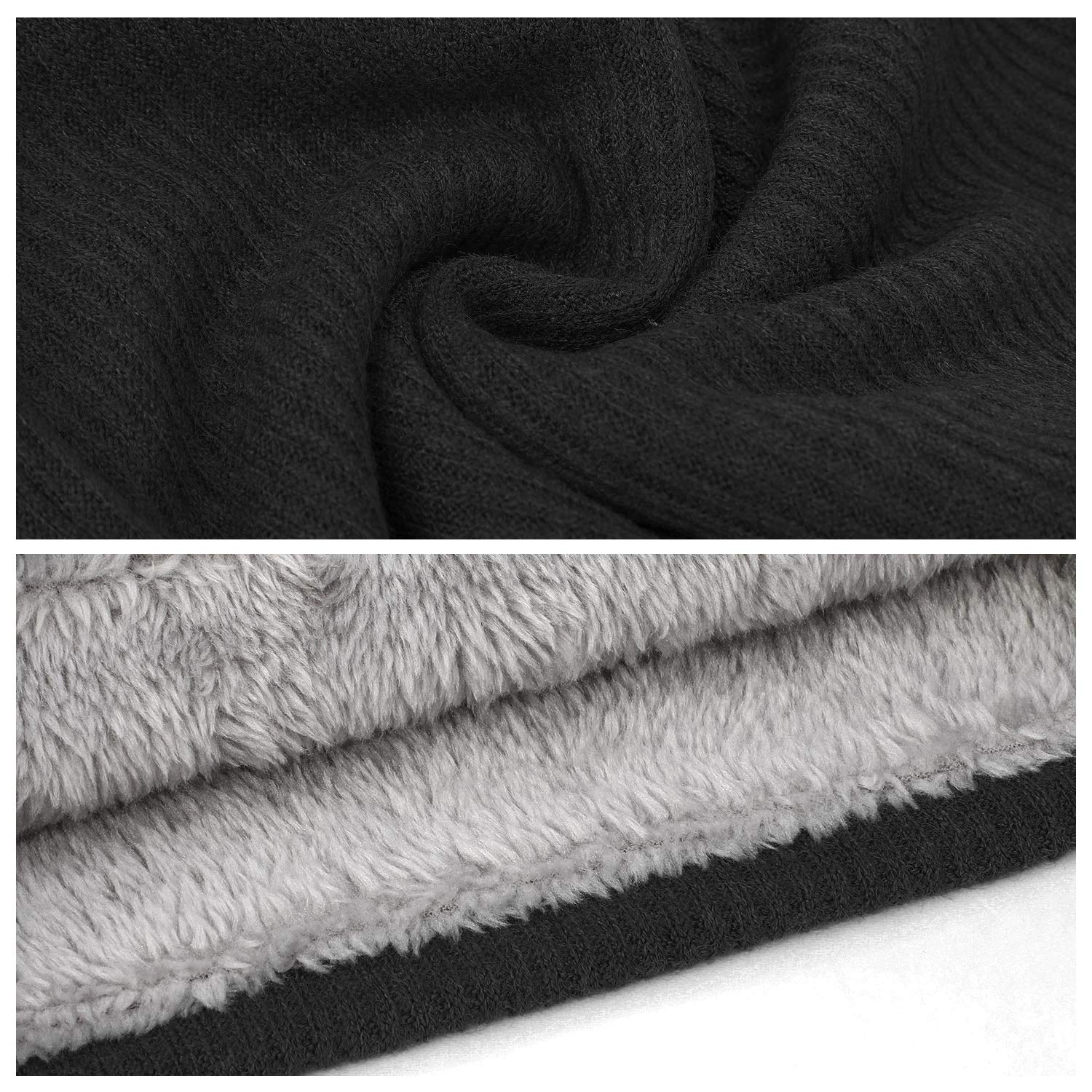 QKURT Scaldacollo invernale, sciarpa scaldacollo foderata in pile lavorato a maglia termica unisex per camminare all'aperto sciare all'aperto