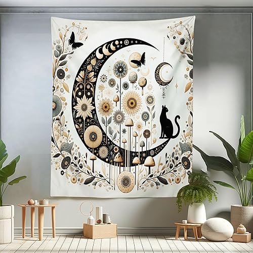 Miniatura 32 de Ambesonne Tapiz vintage, detalles de relojes mecánicos, diseño steampunk, diseño steampunk, para colgar en la pared para dormitorio, sala de estar,