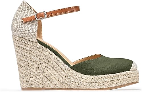 Miniatura 2 de FISACE - Alpargatas de verano para mujer, sandalias de plataforma, con hebilla en el tobillo y puntera cerrada