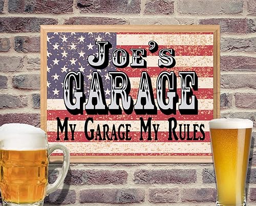 Miniatura 9 de Letrero de garaje personalizado con nombre, arte de pared de cueva de hombre, regalo para él, hombres, padre o esposo