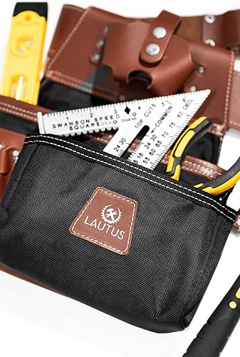 Miniatura 6 de LAUTUS Cinturón de herramientas de plataforma de nailon curtido y resistente, carpintero, construcción, enmarcadores, manitas, electricista