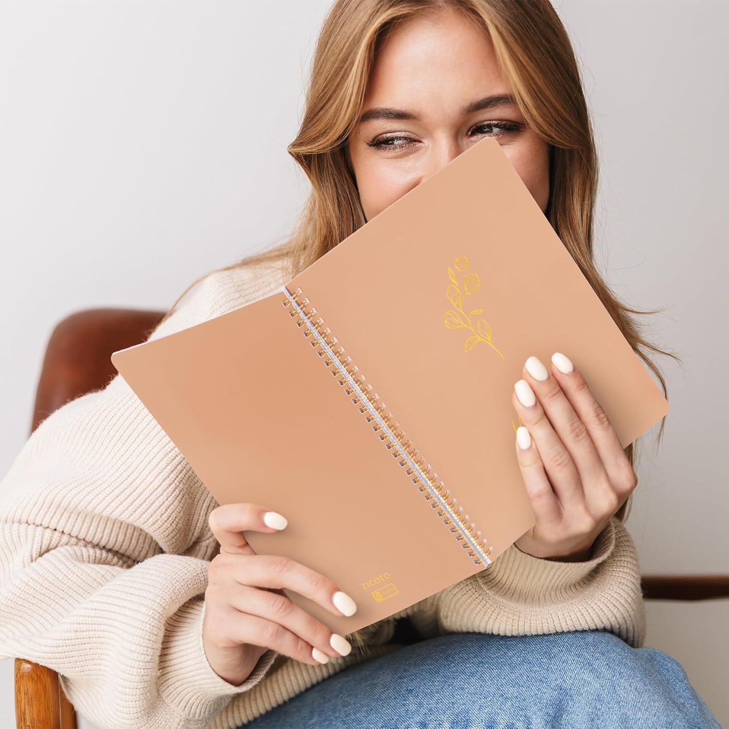 ZICOTO Aesthetic Spiral Notebook Set of 3 For Women 10.5 x 8 - Large College Ruled Journal/Notebook with Large Pockets And Lined Pages - Perfect Supplies to Stay Organized at Work or School - Image 9