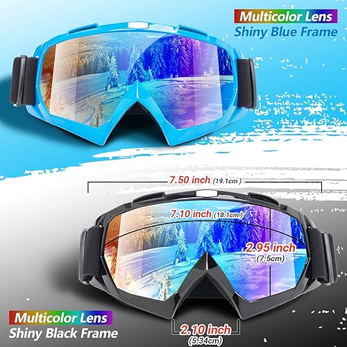 Miniatura 9 de Braylin Adult Ski Goggles, 2-Pack Snowboard Goggles for Youth, Teens, Men & Women, Wide View Snowmobile Goggles