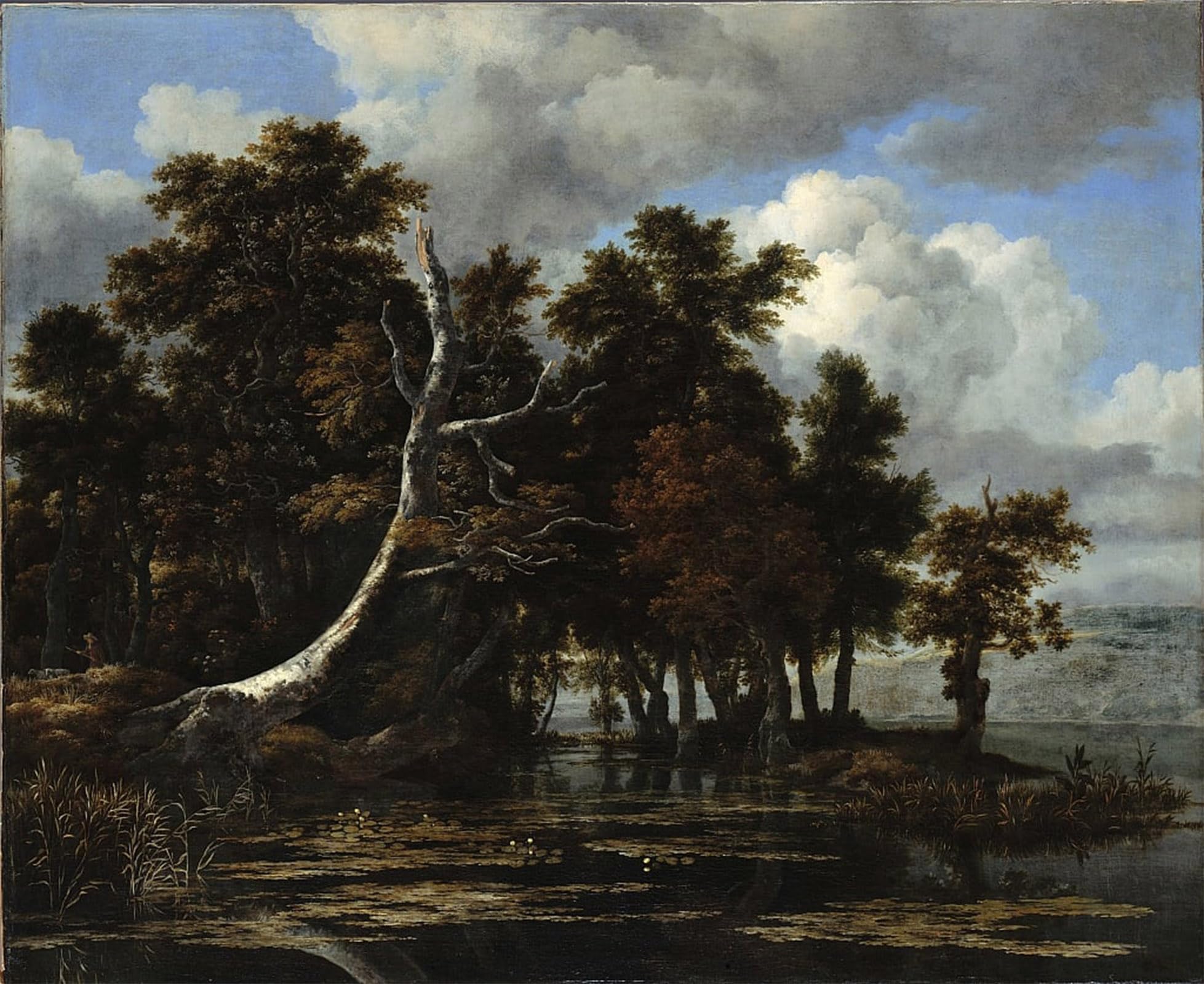 Affiche toile Chênes au bord d'un lac impression tableau célèbre