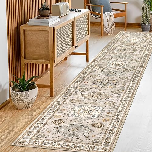 Miniatura 6 de Pauwer Alfombra de pasillo antideslizante y lavable, alfombra de área de cocina, alfombra de lavandería para sala de estar, dormitorio, pasillo,
