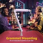 IXTECH Mic Arm Blanc Premium Boom Arm 360° Support de bras de microphone rotatif avec support de bureau entièrement réglable VALIANT WHITE Modèle