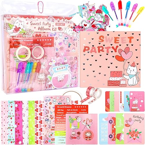 Kit de diario de bricolaje para niñas, diario personalizado y artículos de álbumes de recortes para adolescentes y niñas, decora tu