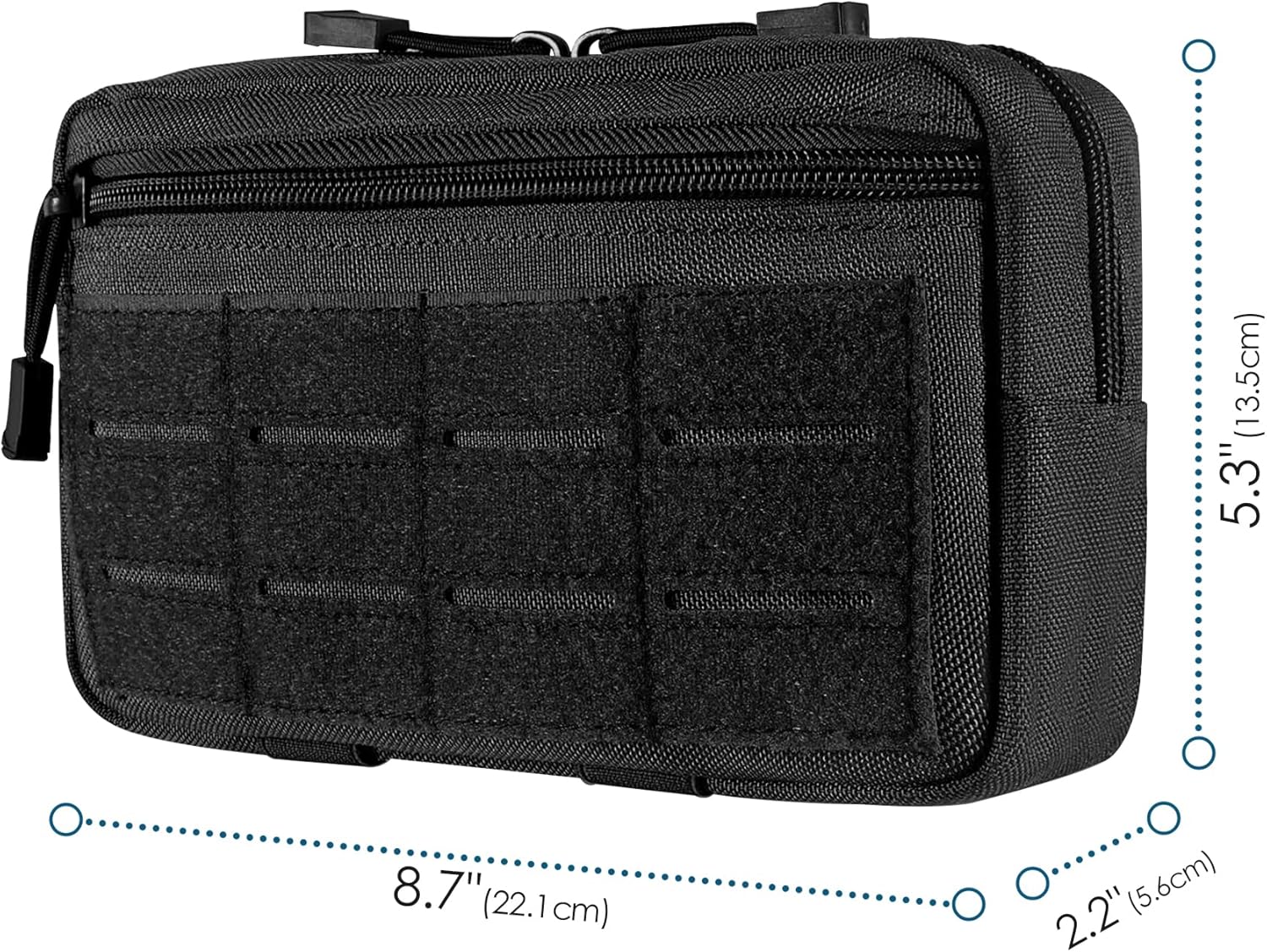 Tactical Molle Admin Pouch Multi-Purpose Tool Pouch Bag Fits Tactical Backpacks Combat Vest with US Flag Patch and Keychain - Image 2