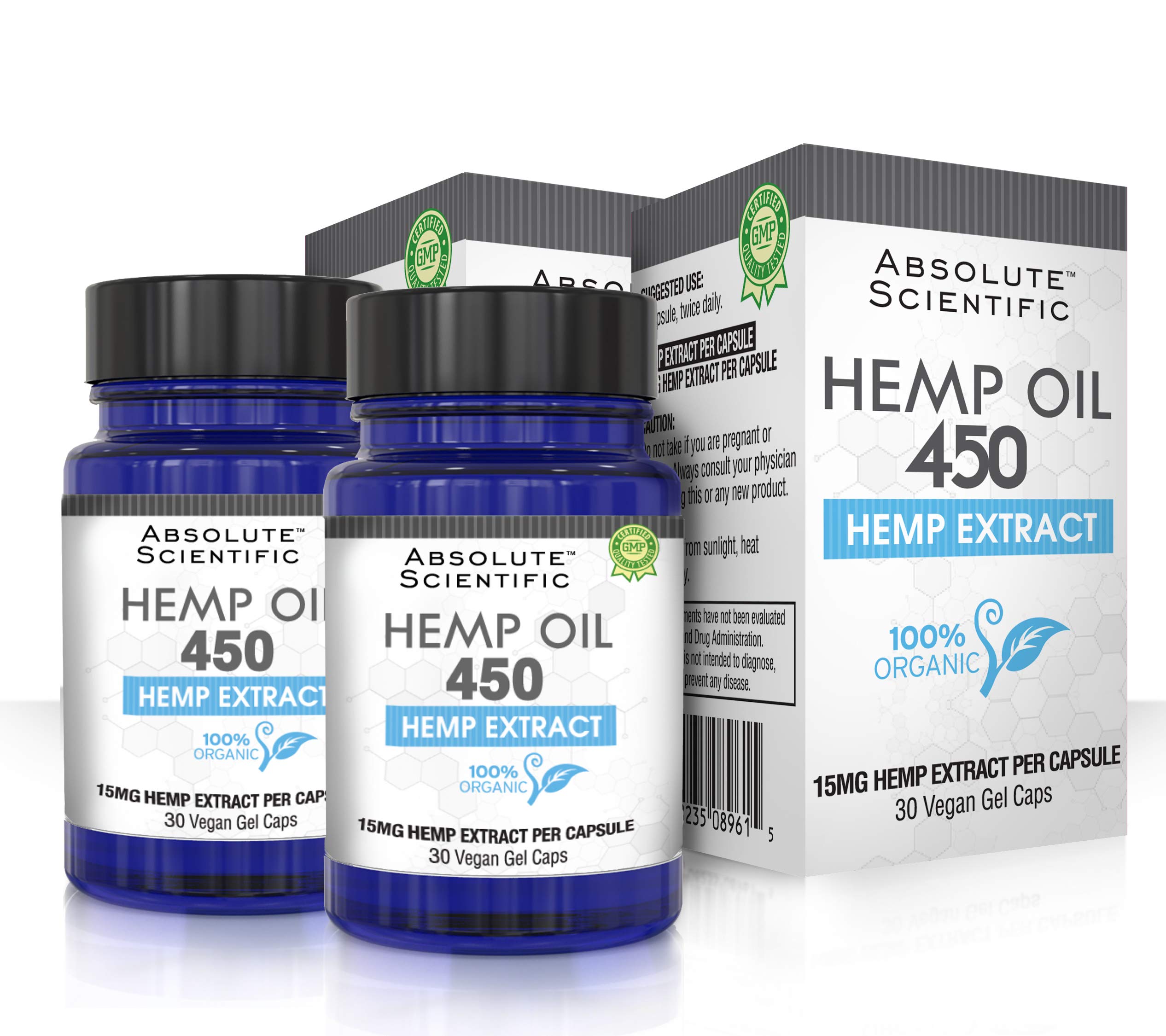 Sponsored Ad - Absolute Nutrition - Hemp Oil 450 Capsules 2 Pack 60ct - 100% Organic Hemp Capsules - Rich in Omega Fatty Acids 3 6 9 - Grown and Made in USA - with MCT Oil