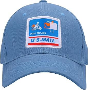CINKCO Children Mailman Hat Mr. Postman Costume Blue Baseball Cap Postman Dress Up for 38 Years Old