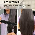 Herstyler Forever Straightening Flat Iron | Travel Friendly Dual Voltage Flat Iron 1.25 inch | Ceramic Hair Straightener For Silken Hair | Negative Ion Technology To Fight Frizz | Beautiful In Black