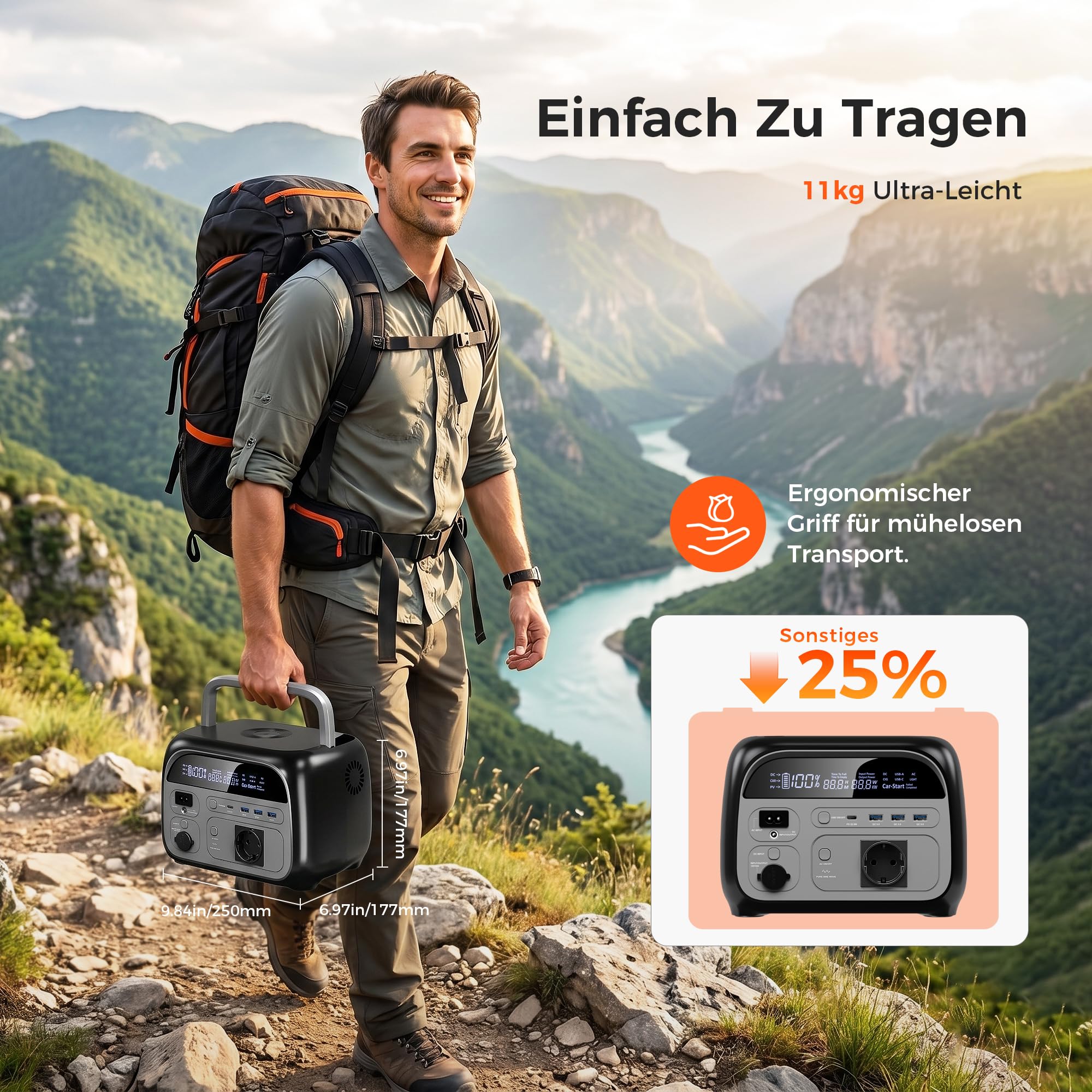 AP400 Générateur Électrique Portable, 345Wh Batterie LiFePO4 Station électrique, charge rapide en prise UE 2,5 H 220 V, prises CA 500 W Groupe Electrogene Solaire pour Camping, Voyage Maison