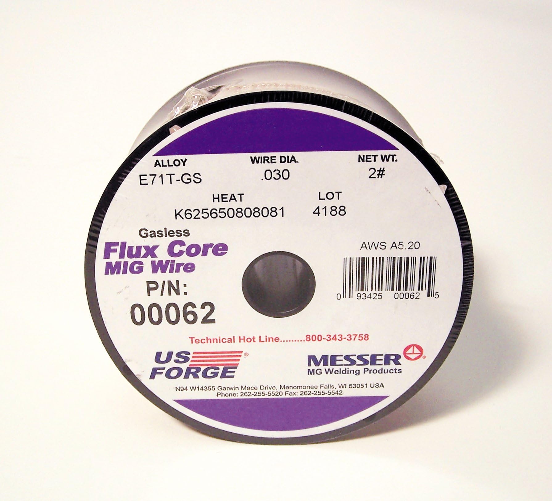 Welding Flux-Cored MIG Wire .030 2-Pound Spool #00062