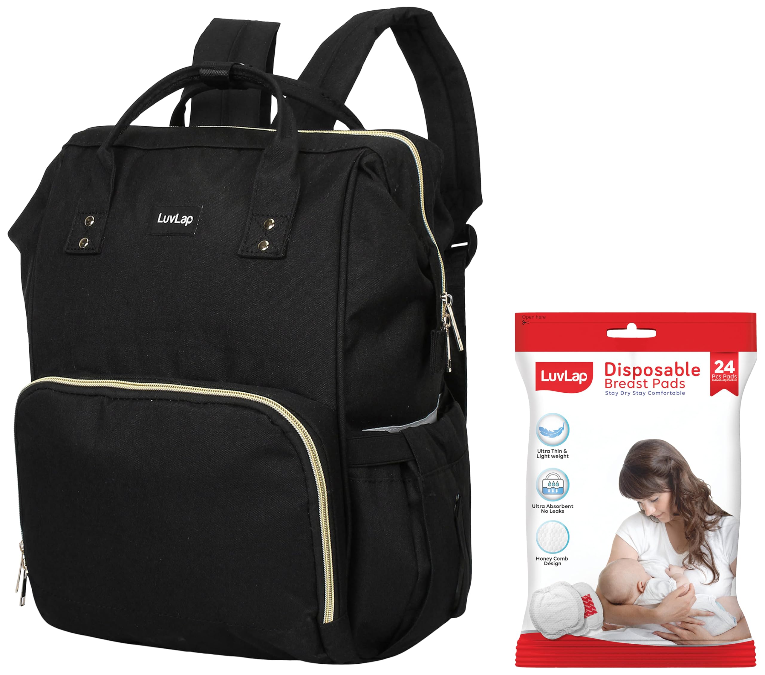 LuvLap Lily Travel Multifunctional Waterproof Diaper Bag-Backpack Cum Tote bag-image-46