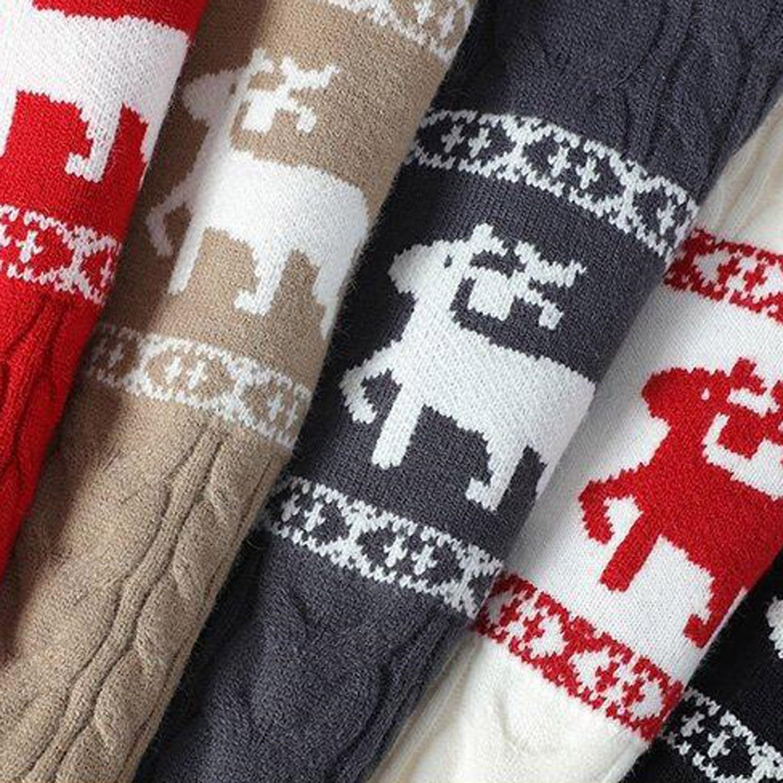 Genérico Jerseis NavideñOs Hombre,SuéTer De Invierno Abrigo CáLido De Lana De Punto Jersey con Estampado De Ciervo Prenda Informal Elegante