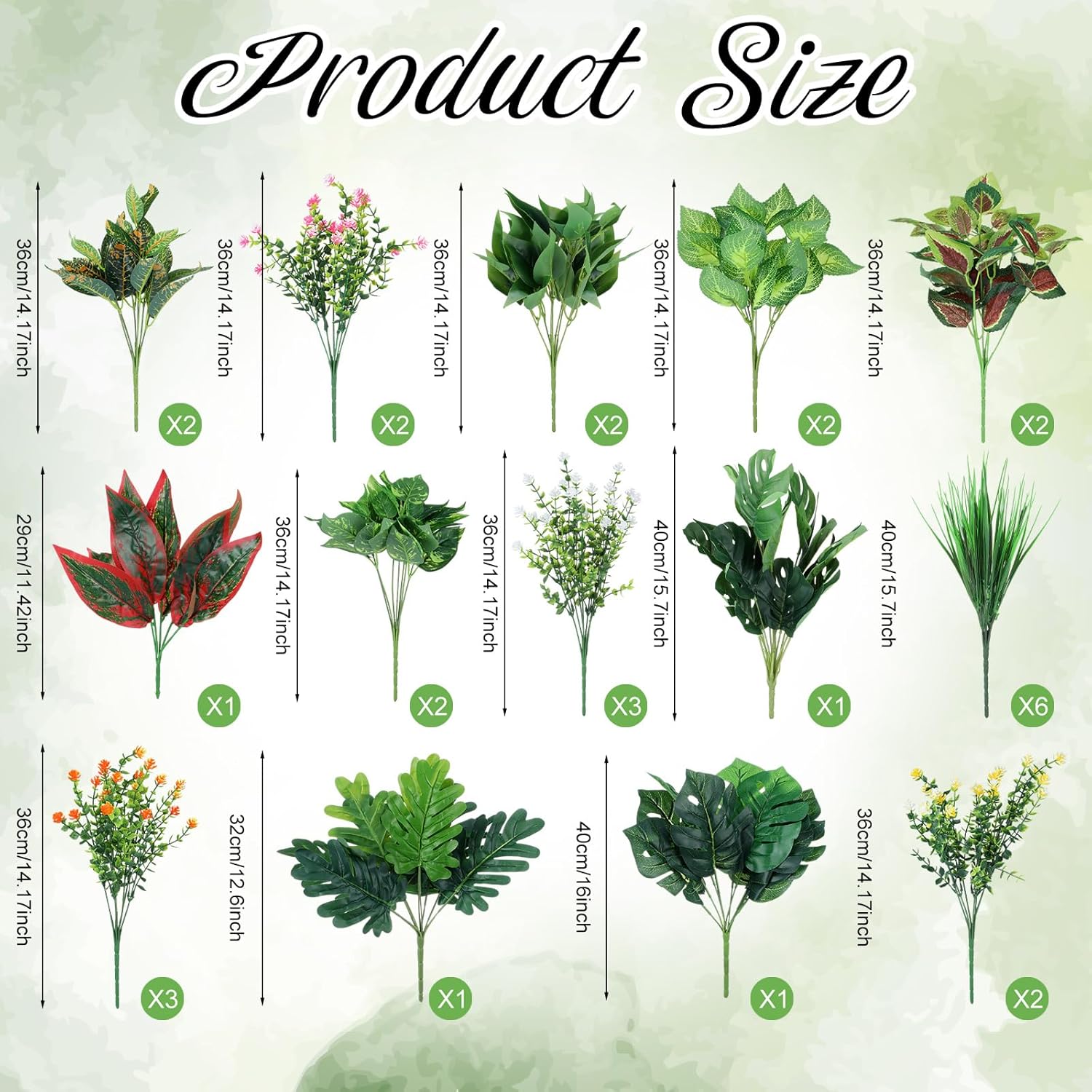 Hoteam 30 Bundles Outdoor Artificial Plants Faux Bushes Plastic Fake Greenery Stems Shrubs UV Resistant for Indoor Outside Hanging Plants Front Porch Home Garden Window Box Spring Summer Decor