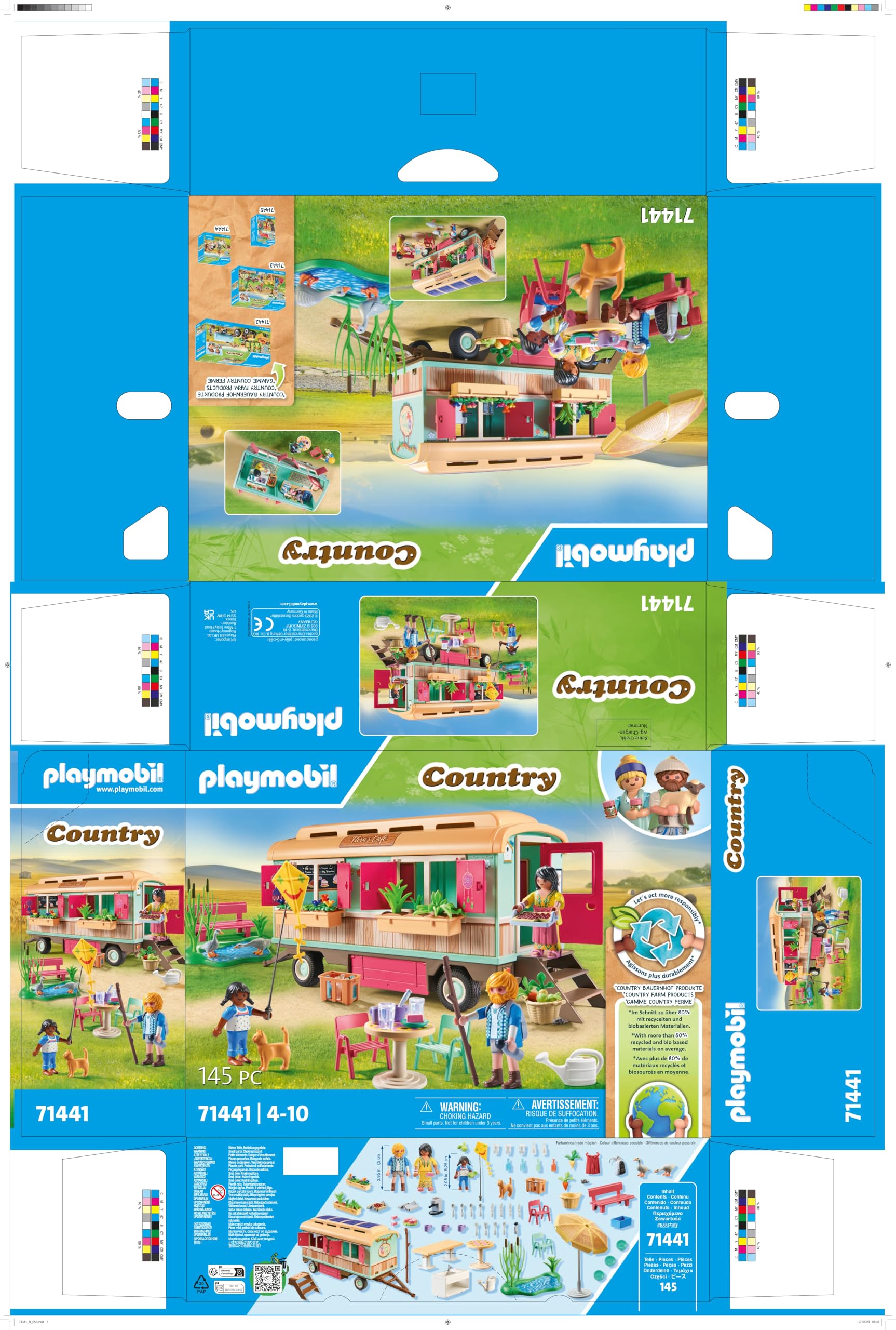 PLAYMOBIL Country 71441 Café Tren con huerto, con un Equipamiento detallado y un Estanque de los Gansos, Juegos de rol imaginativos y Divertidos, Juguetes para niños a Partir de 4 años