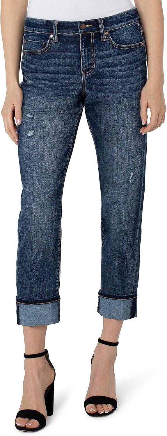 Liverpool Women's Marley Girlfriend Cuffed 30" Inseam 27" Roled at  Women's Jeans store