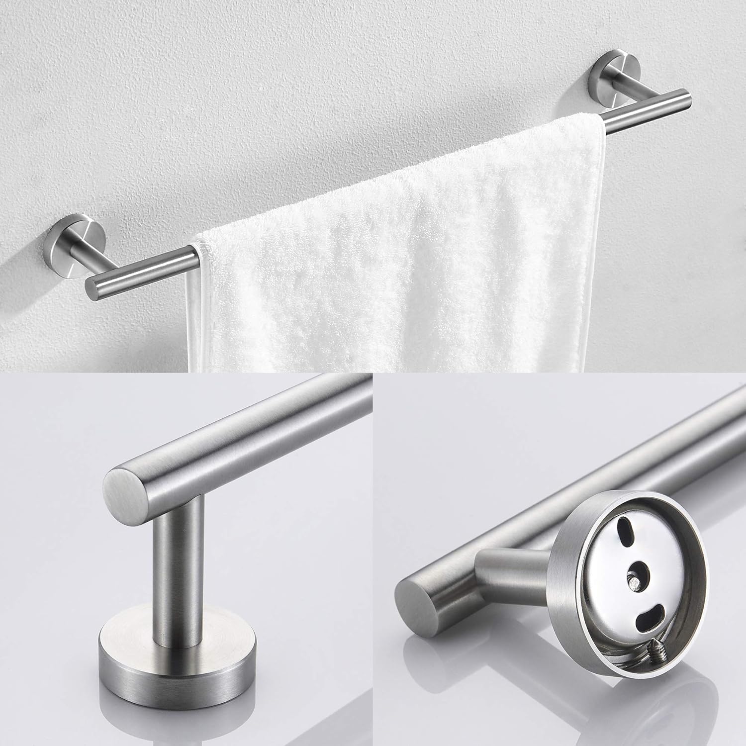 Crazy Deals MARMOLUX ACC 4 Pieces Bathroom Hardware Set-Towel Hooks, Hand Towel Holder/Towel Ring, Toilet Paper Holder, Wall Mount Towel Bar Set SUS 304 Stainless Steel Brushed Bathroom Accessories