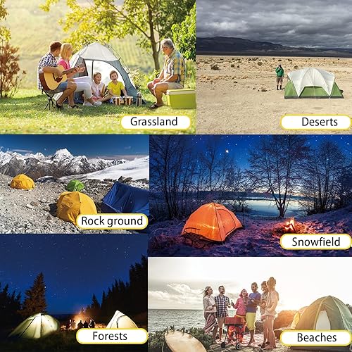 Miniatura 7 de Estaca para tienda de campaña con martillo, paquete de 12 estacas resistentes de 12 pulgadas + martillo de campamento de 10 pulgadas + bolsa de