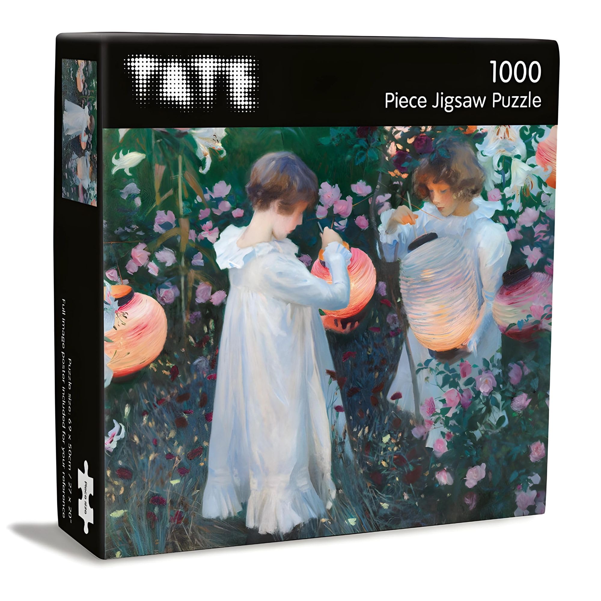 1000 Piece Jigsaw Puzzle - Artistic Impressionist 'Carnation Lily Rose Design' by John Singer Sargent - Full Image Poster Included - Image 2