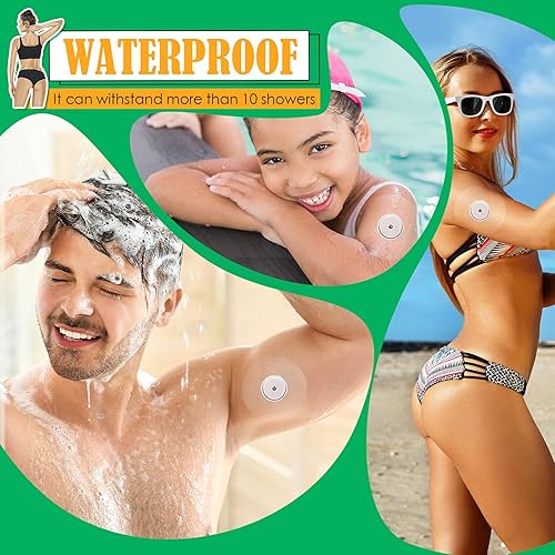 Vista 5 de Nuanchu Paquete de 48 parches adhesivos transparentes impermeables para ducha, protectores de sensores CGM, cinta adhesiva transparente precortada