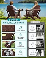 Vista 350 de SERWALL - Silla plegable Adirondack para patio, jardín, exterior, resistente a la intemperie, sillas para hoguera, color naranja