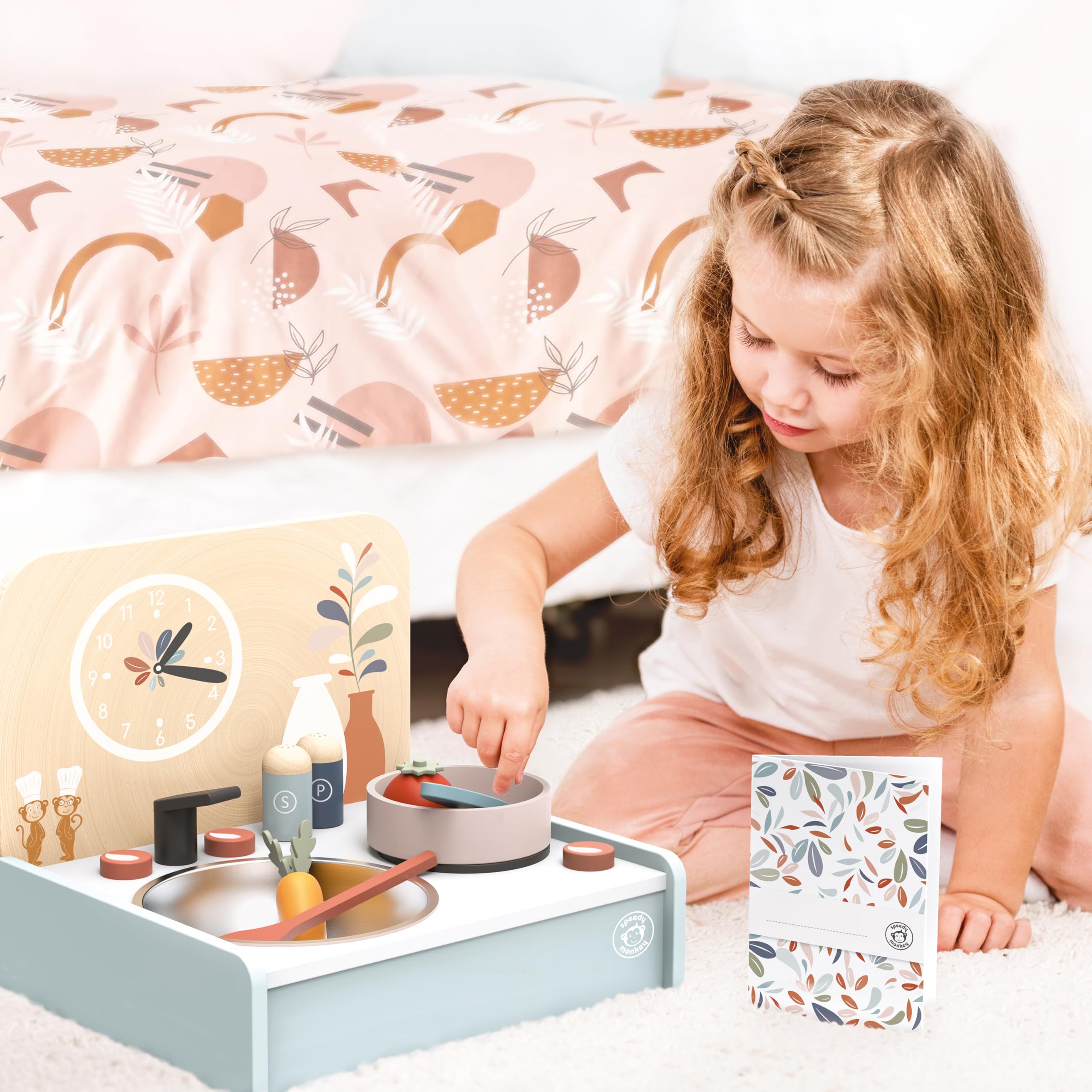 Speedy Monkey - Set Tavolo Cucina con 8 accessori - 30,5x25,5x24,5 cm