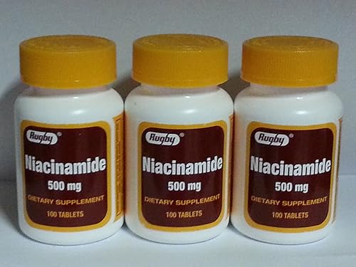 Rugby Niacinamida 500mg comprimidos 100ct - 3 Pack 3