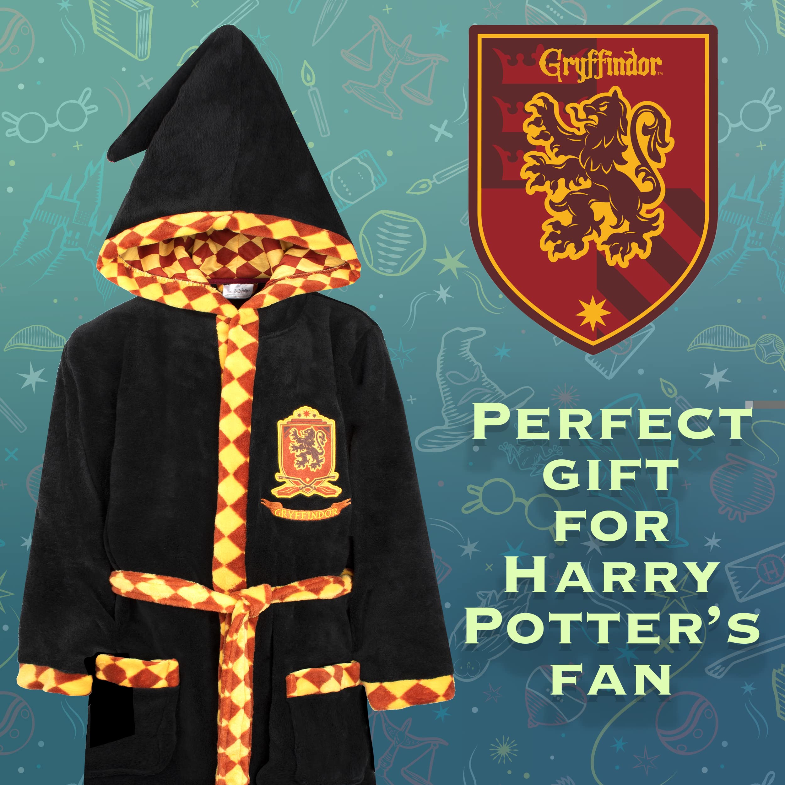 Harry Potter - Peignoir Enfant - Peignoir Enfant - Peignoir Gryffondor Noir - Marchandise Officielle