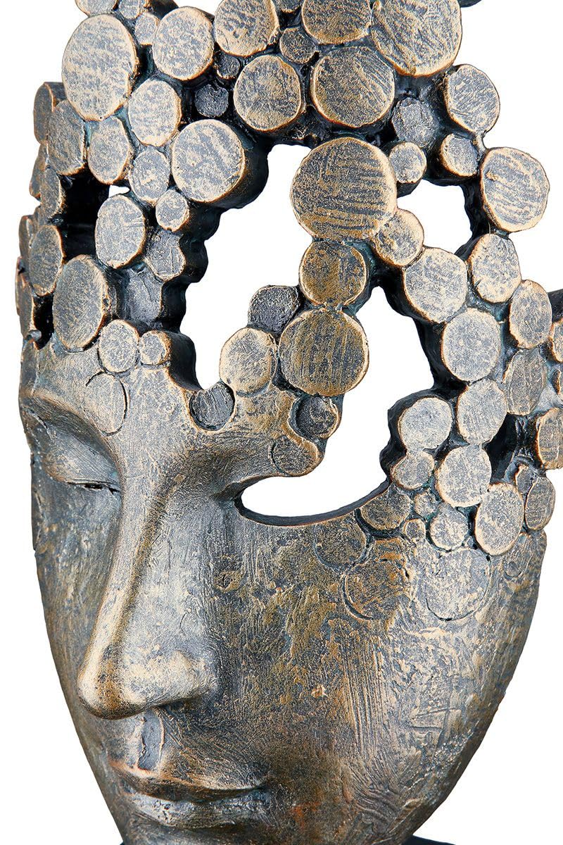 Casablanca Sculpture design Masque féminin Hauteur 32 cm Largeur 15 cm Visage abstrait Femme Cercle Tête Salon Sculptures Décoration Moderne
