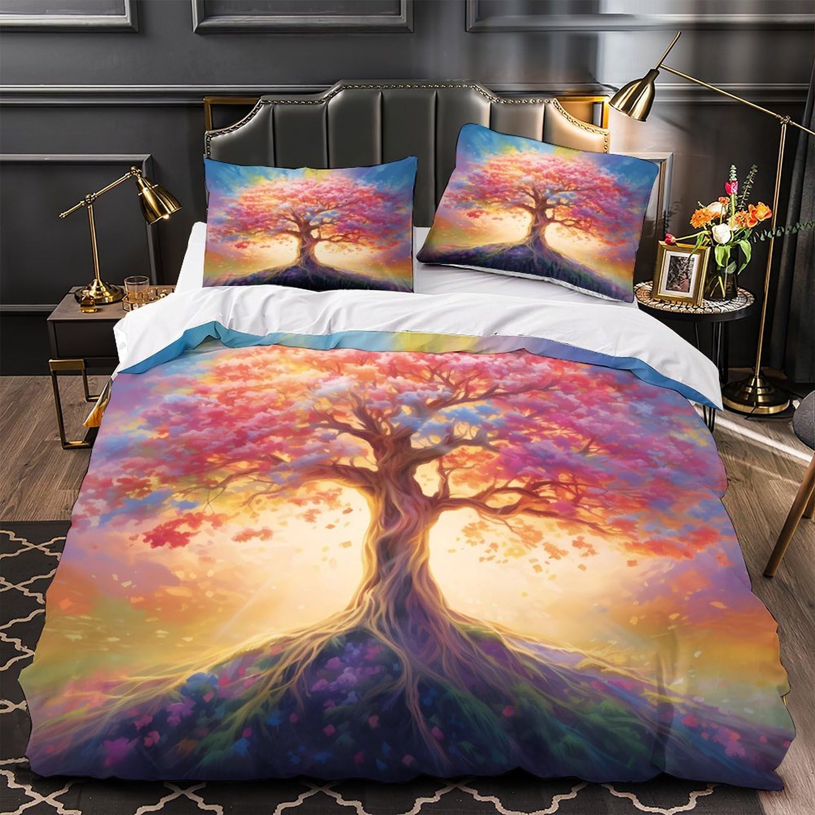 Housse de couette microfibre 140x200 parure de lit légère confortable 3D