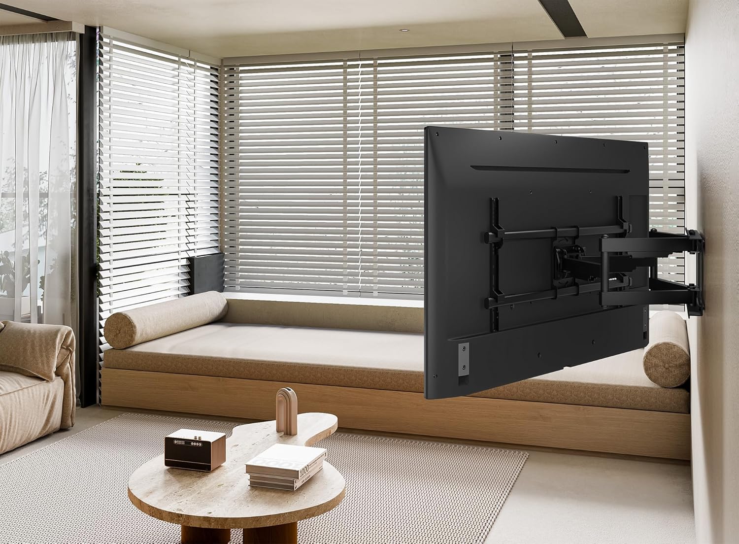 MANHATTAN Full Motion TV Wall Mount for 37-90" TVs, Adjustable Tilt & Swivel, VESA 200x200 to 800x400, Max Load 165 lbs, Extends 25", Easy Installation for Home & Office - 461290
