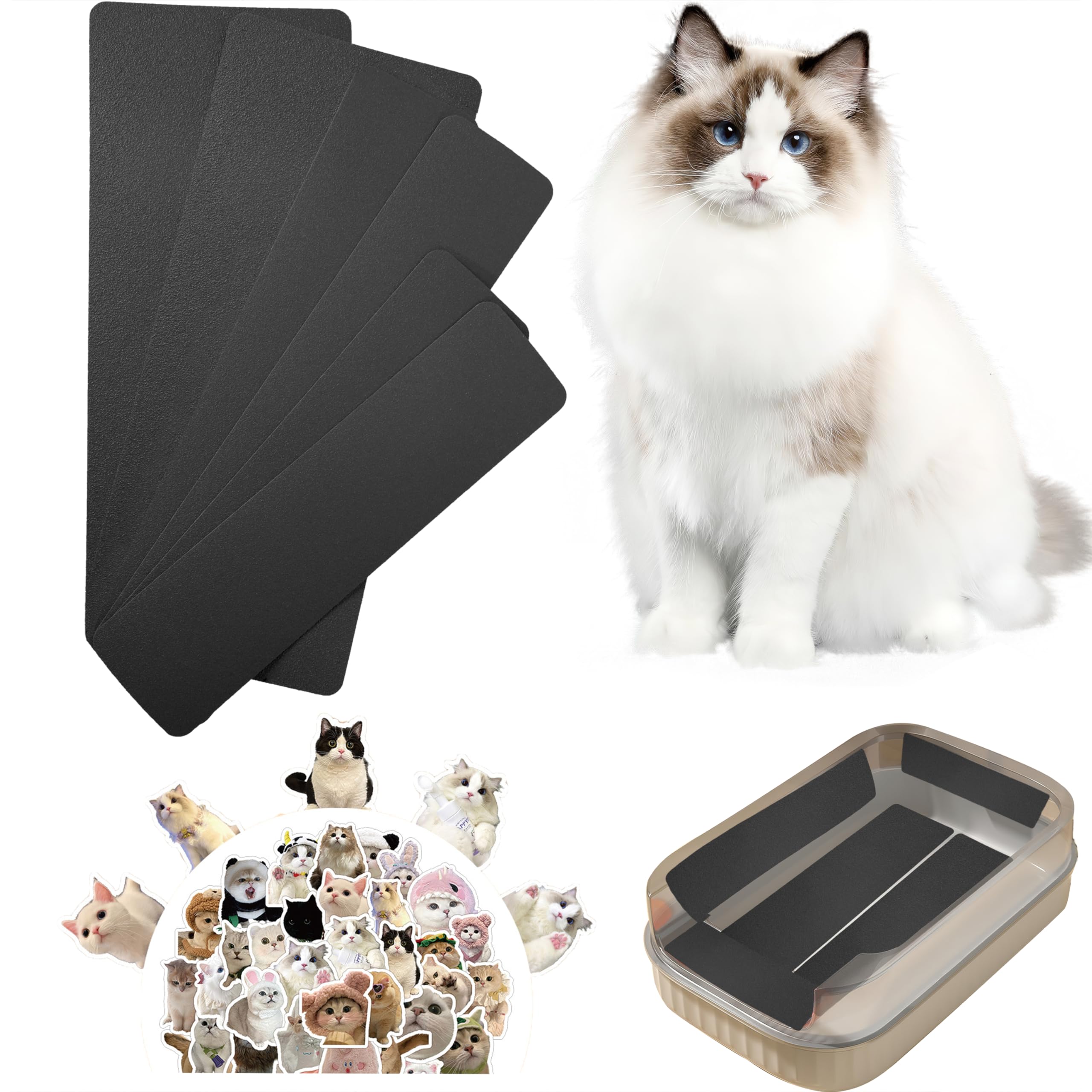 DCSUCC Cat Nail File Scratching Strips - 6 Pcs Cat ...