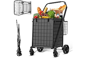Essential Rolling Grocery Shopping Cart with Abundant Storage
